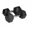 Kumipäällysteiset valurautakäsipainot HEX 2x9 kg REBEL ACTIVE