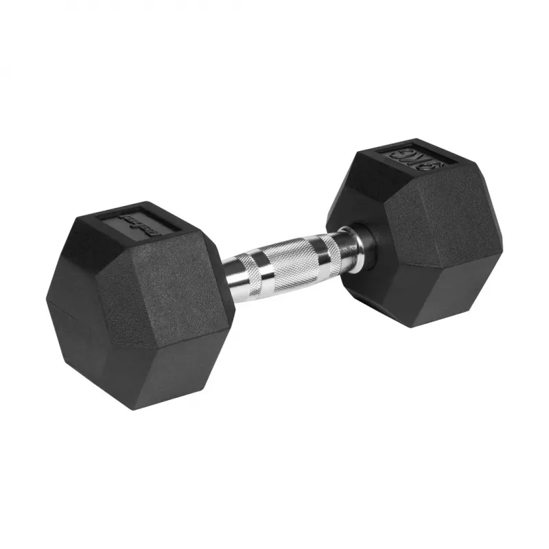 Kumipäällysteiset valurautakäsipainot HEX 2x9 kg REBEL ACTIVE