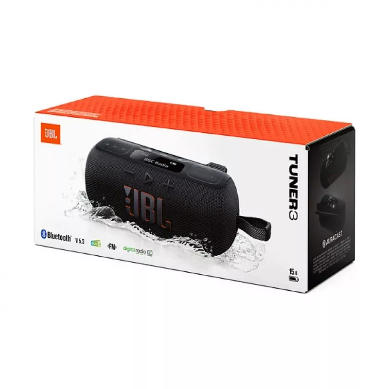 JBL Tuner 3 kannettava DAB/DAB+/FM-radio, 7 W, musta