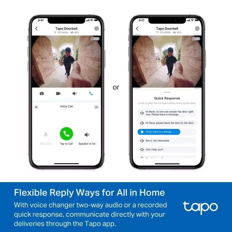 TP-Link Tapo -ovikello-kamera 1 × D235, 1 × D100C