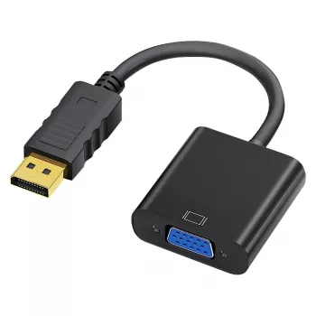 DisplayPort–VGA-sovitin IBOX IADPVGA, DisplayPort-uros – 15-napainen VGA-naaras, tukee 1080p, hopea