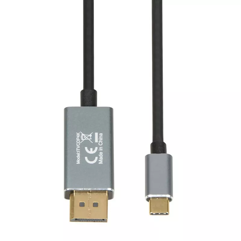 Videokaapelisovitin IBOX ITVCDP4K USB Type-C – DisplayPort 1,8 m musta