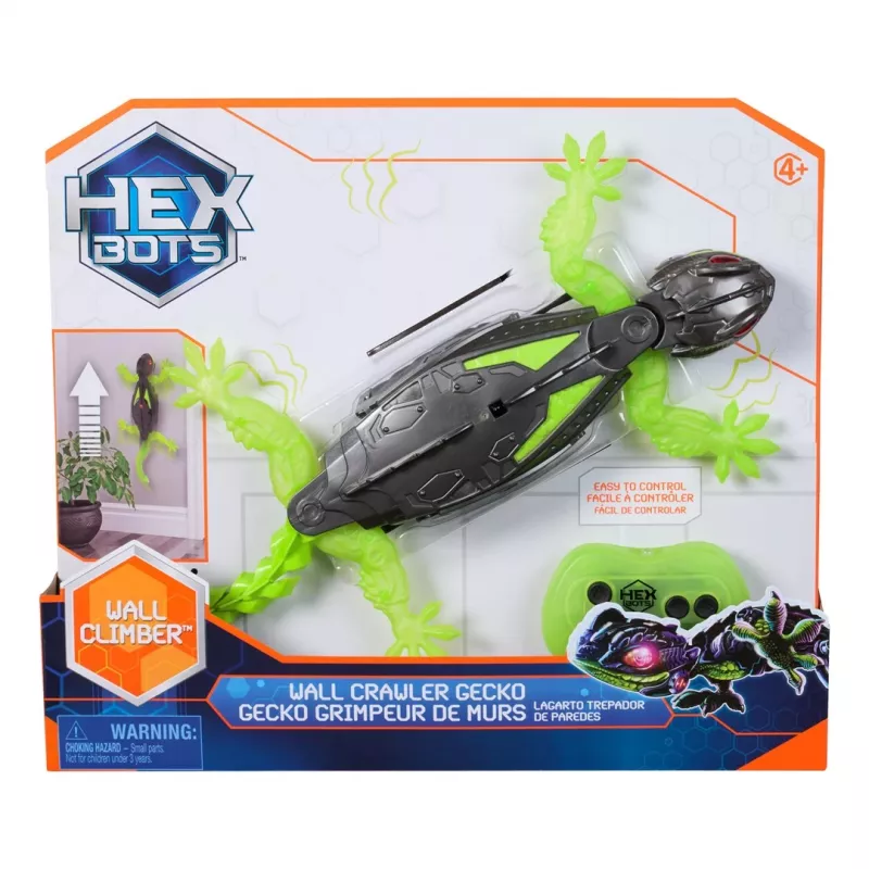 HEX BOTS | Interaktiivinen lelu seinäkiipeilijä-gekko-RC-robotti | vihreä/harmaa