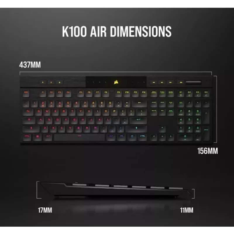 Näppäimistö K100 RGB Air Wireless Ultra Thin Cherry MX