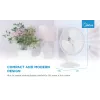 Pöytätuuletin Midea FT40-21M — 40 cm halkaisija, 3 nopeutta, oskillaatio, 25 W, valkoinen