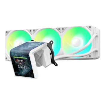 Nestemäinen CPU-jäähdytin TRYX PANORAMA SE ARGB 360 3D-AMOLED-näytöllä, 360 mm jäähdytin