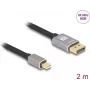 DeLOCK Mini DisplayPort - DisplayPort -kaapeli 8K 60 Hz 2 m harmaa metalli