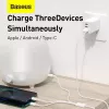 USB-kaapeli Baseus Superior USB 2.0 1,5 m USB A USB C/Micro USB A/Lightning valkoinen