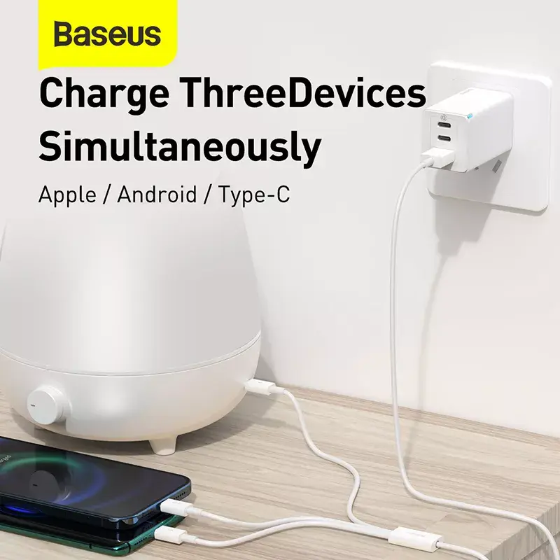 USB-kaapeli Baseus Superior USB 2.0 1,5 m USB A USB C/Micro USB A/Lightning valkoinen