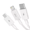 USB-kaapeli Baseus Superior USB 2.0 1,5 m USB A USB C/Micro USB A/Lightning valkoinen