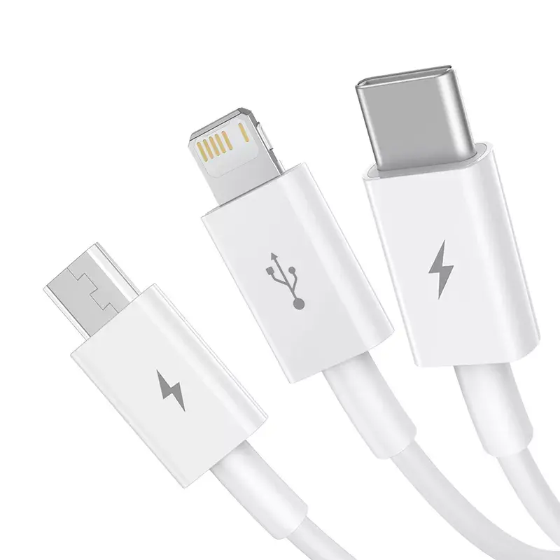 USB-kaapeli Baseus Superior USB 2.0 1,5 m USB A USB C/Micro USB A/Lightning valkoinen