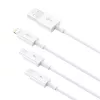 USB-kaapeli Baseus Superior USB 2.0 1,5 m USB A USB C/Micro USB A/Lightning valkoinen