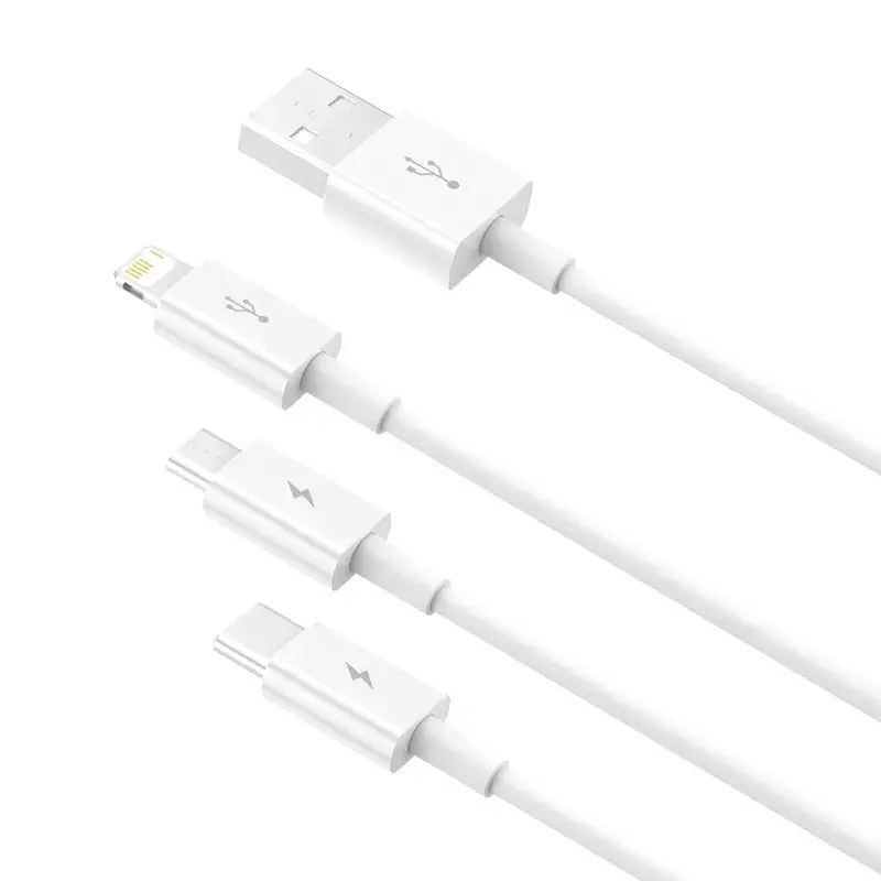 USB-kaapeli Baseus Superior USB 2.0 1,5 m USB A USB C/Micro USB A/Lightning valkoinen