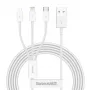 USB-kaapeli Baseus Superior USB 2.0 1,5 m USB A USB C/Micro USB A/Lightning valkoinen