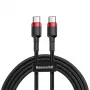 USB-kaapeli Baseus Cafule 2m USB-C musta punainen