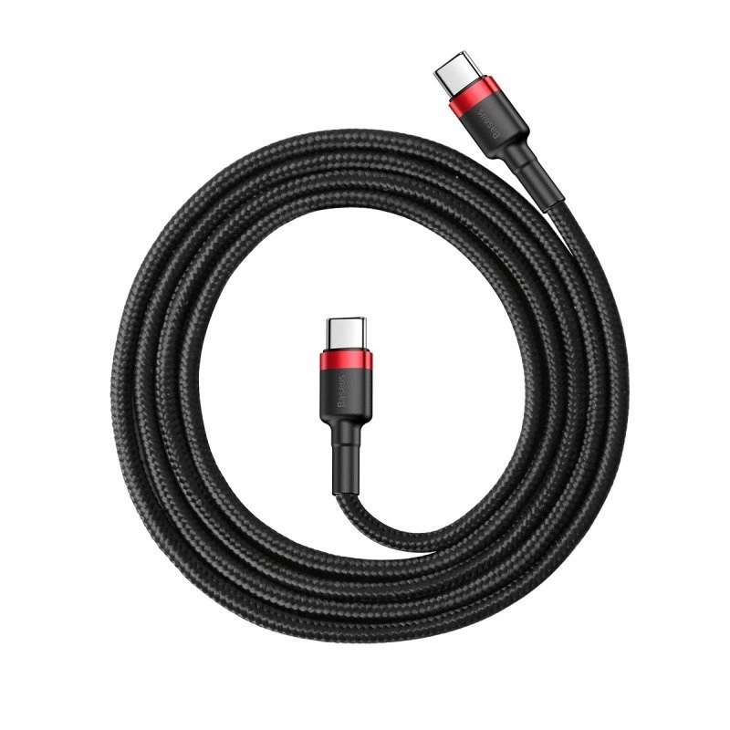 USB-kaapeli Baseus Cafule 2m USB-C musta punainen