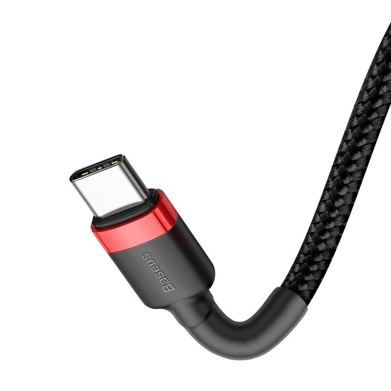 USB-kaapeli Baseus Cafule 2m USB-C musta punainen