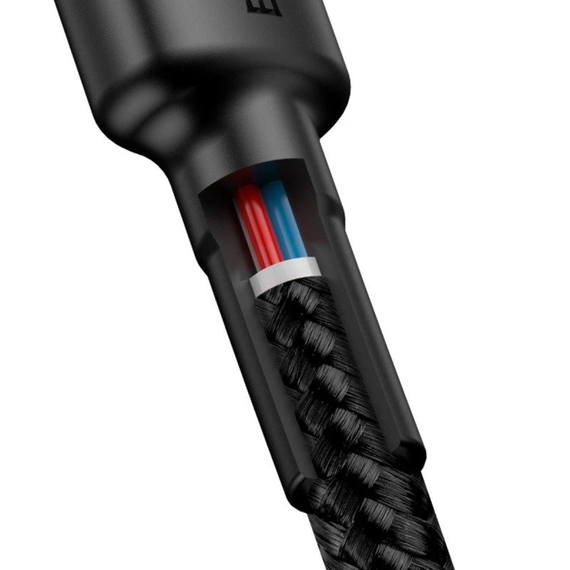 USB-kaapeli Baseus Cafule 2m USB-C musta punainen