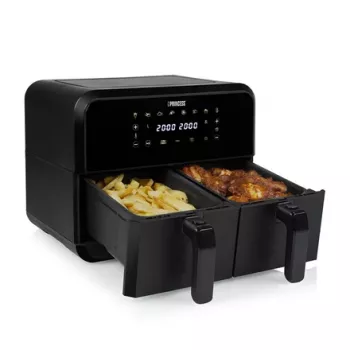 Airfryer Princess 1.182068.01.001 kaksikammioinen kiertoilmakypsennin 8 L 2400 W 220 °C kosketus LED (musta)