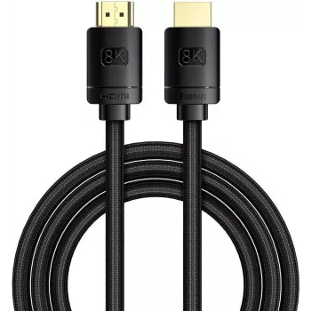 Baseus High Definition Series HDMI 2.1 kaapeli, 8K 60Hz, 3D, HDR, 48Gbit/s, 3m (musta)