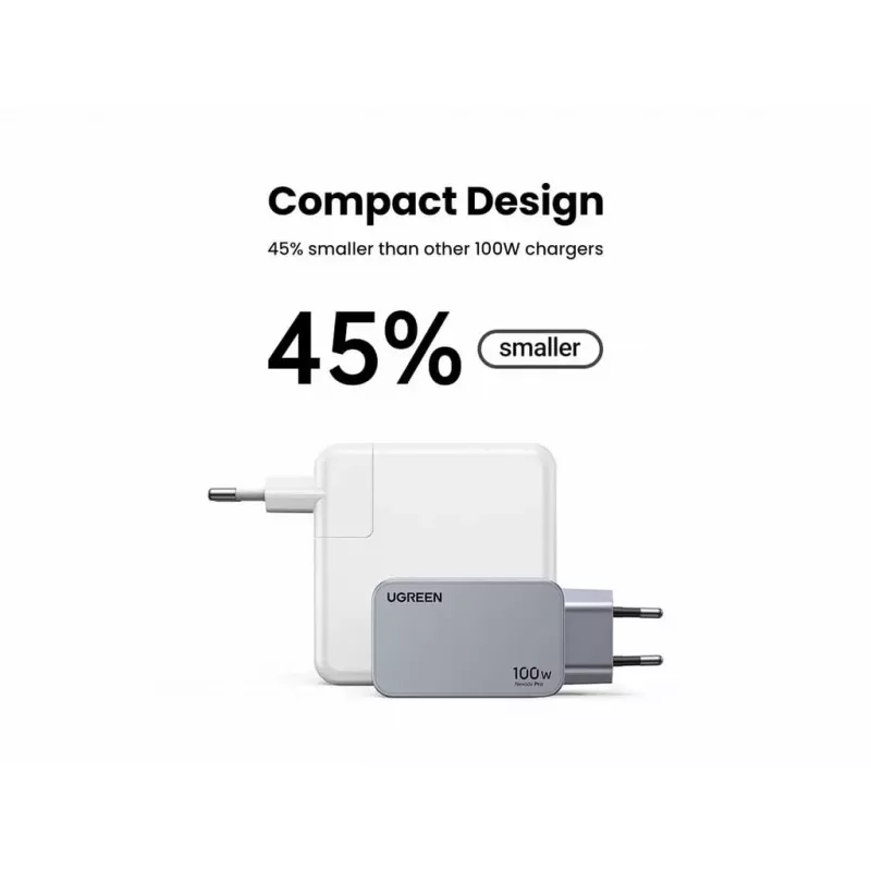 UGREEN sisälaturi Nexode Pro 3-porttinen GaN PD pikalaturi 2 USB Type-C