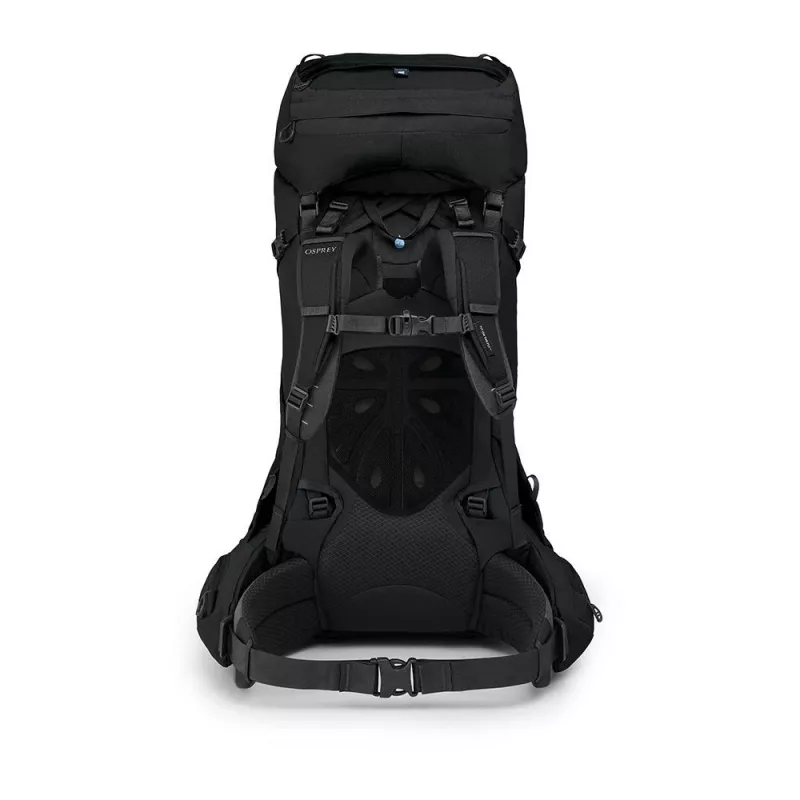 Reppu Osprey Aether 65 — 65 L, nailon, musta, 2,2 kg, 40 cm leveys, miesten