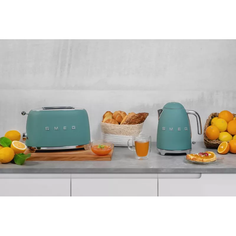 Smeg TSF01EGMEU -leivänpaahdin 6 2 viipaletta 950 W kromi, vihreä