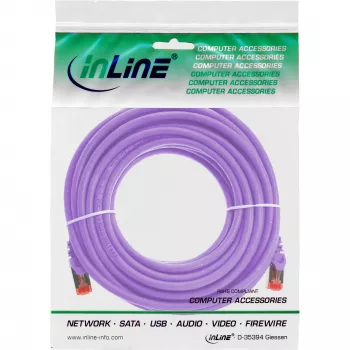 InLine patch-kaapeli S/FTP PiMF Cat.6 250MHz PVC kupari violetti 15m