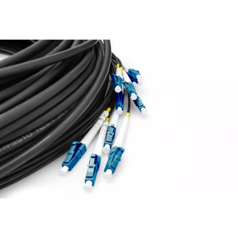 Digitus valmiiksi koottu kuitu-universal-breakout-kaapeli Singlemode OS2 12 kuitua LC/UPC - LC/UPC 150 m