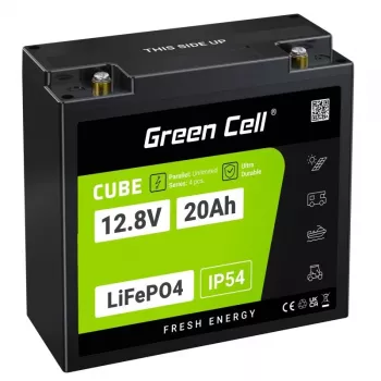 UPS-akku Green Cell GC-LFPGC12V20AH litiumrauta-fosfaatti 12,8 V 20 Ah, 256 Wh, 185 x 80 x 170 mm, 3 kg