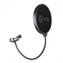 Popsuoja SSQ Double Pop Filter SSQ POP1 SS-1923 studiomikrofoneille, kaksikerroksinen metalliverkko, säädettävä taivutettava varsi