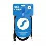 XLR (3-pin) naaras - 3,5 mm TRS stereo-plugikaapeli SSQ XLRMi0.5 0,5 m, symmetrinen, 85Ω ±5Ω, 2×0,23 mm², musta