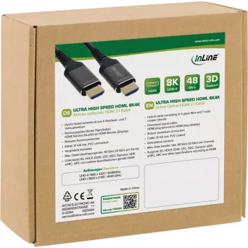 InLine HDMI AOC kaapeli 17915X Ultra High Speed 8K, Active Optical, 15 m