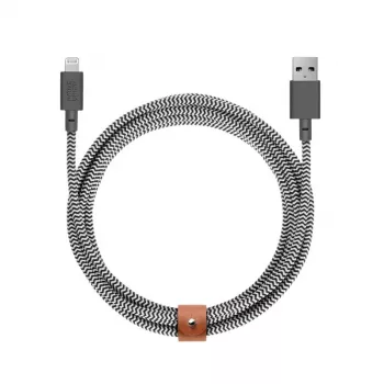 USB-A-Lightning-kaapeli Native Union Belt kaapeli XL 3 m musta valkoinen