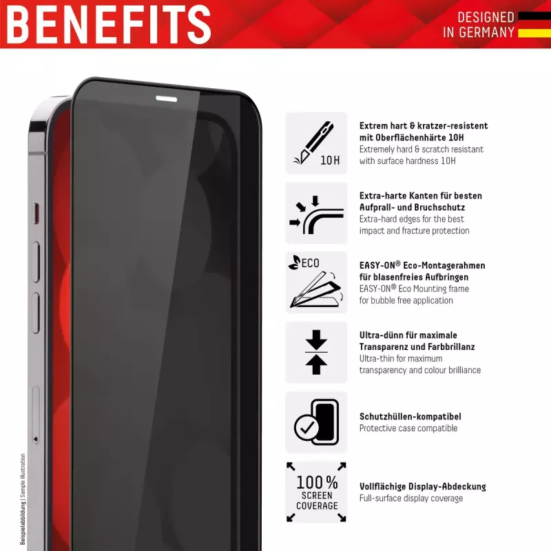 Displex Privacy Full suojakalvo Apple iPhone 14 Pro karkaistu lasi