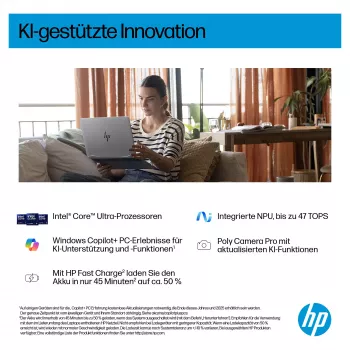 HP OmniBook BZ8E4EA 16 kannettava - Core Ultra 5 4,5 GHz 40,6 cm - 512 GB SSD - 16 GB RAM - kosketusnäyttö - Windows 11 Home (BZ8E4EA#ABD)