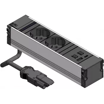 Bachmann CONI 2xCEE7/3 1xUSB A/C 22W 0,2m GST18 musta (912.233)