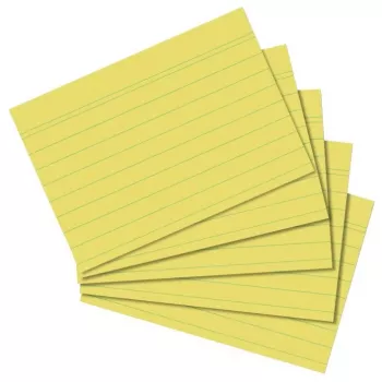 Herlitz A8-korttihakemistokortit, viivoitetut, keltaiset