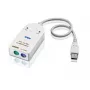 ATEN UC100KMA -kaapeli PS/2 0,3 m 2x 6-napainen Mini-DIN USB A valkoinen