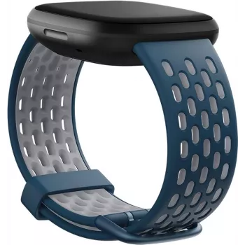 Fitbit FB174SBNVGYL - ranneke - sininen - harmaa - Fitbit - Sense - Versa 3 - alumiini - silikoni - ruostumaton teräs
