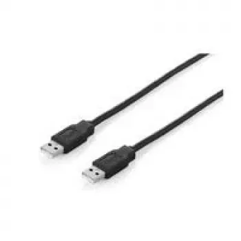 EQUIP USB 2.0 -kaapeli A->A 3m S/S musta (128871)