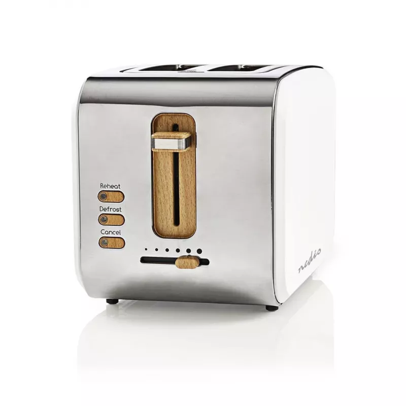 Nedis KABT510EWT leivänpaahdin, 2 leveää aukkoa, soft-touch, valkoinen
