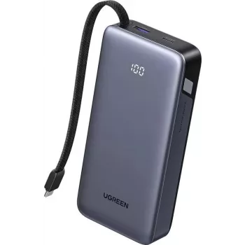UGREEN Powerbank 20000 mAh PB536 45 W kannettava laturi, 20000 mAh akkukapasiteetti, 45 W lähtö (harmaa)