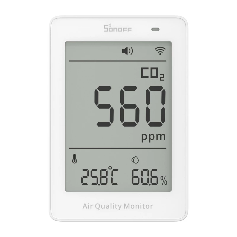 Sonoff AirGuard CO2 SAWF-08P WiFi LCD ilmanlaatumittari