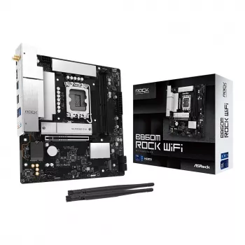 Emolevy ASRock B860M Rock WiFi (mATX, Intel LGA 1851, DDR5, HDMI, DisplayPort)