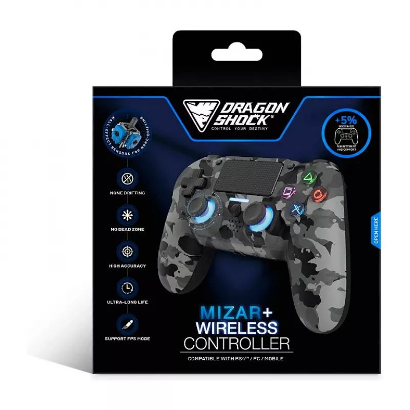 Dragonshock-ohjain Mizar+ Wireless Grey Camo PS4/PC