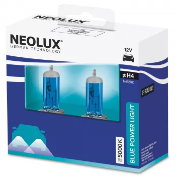 Halogeenilamppu Neolux H4 Blue Power Light 2 kpl:n pakkaus — 12V, 100/90W