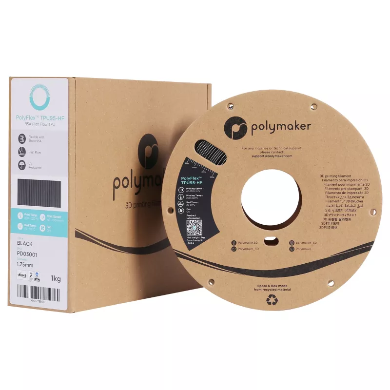 3D-tulostusmateriaali Polymaker PD03001 musta 1 kg 1,75 mm