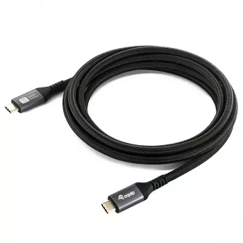 EQUIP USB4 Gen 2x2 C–C-kaapeli 3,0 m, PD 100W, 4K/60Hz, 20Gbps, musta