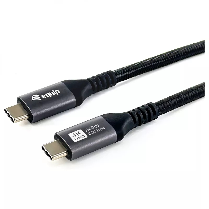 EQUIP USB4 Gen 2x2 C–C-kaapeli 3,0 m, PD 100W, 4K/60Hz, 20Gbps, musta